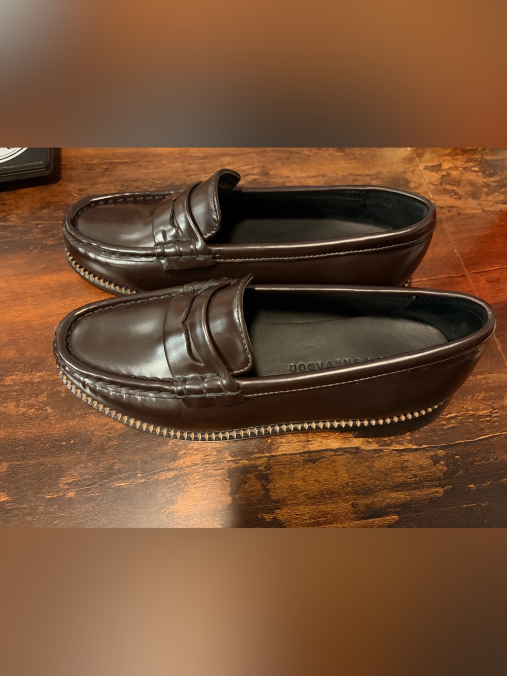 Freda Salvador Elba Brown Leather Penny Loafers 6.5 - Picture 12 of 12